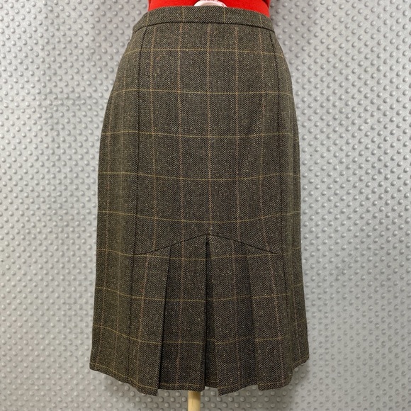 🌟LAST CHANCE 🌟 Brown Orange Checker Pinstripe Skirt - Picture 2 of 4